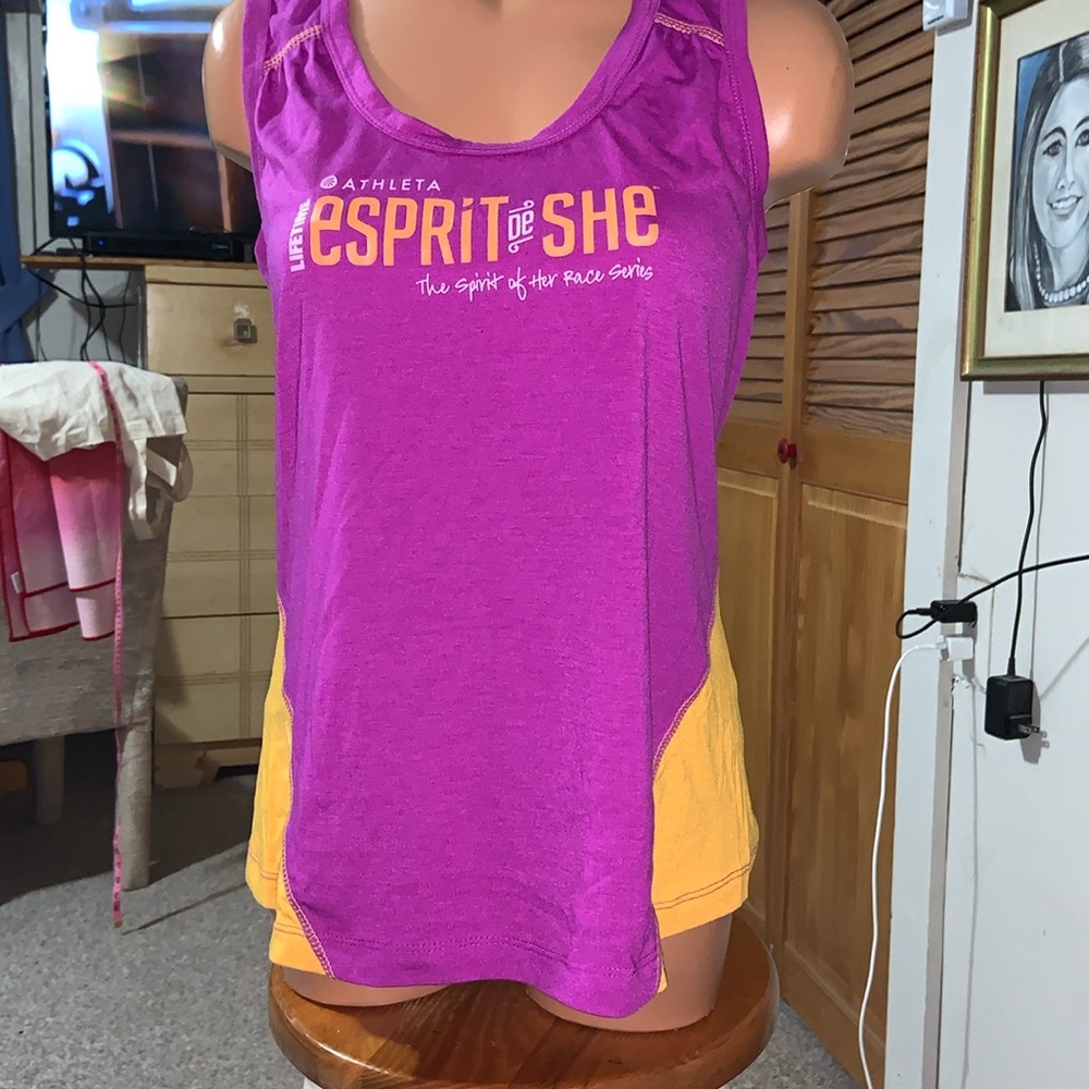 Athleta tank top purple orange Esprit de She 2014 size large